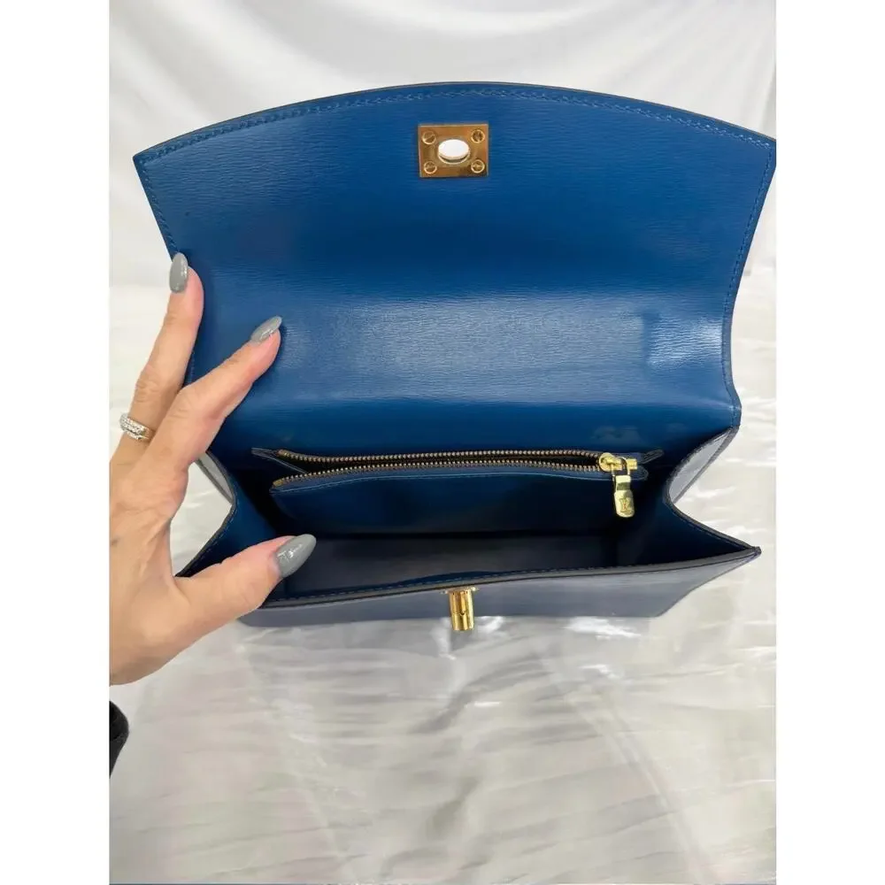 Louis Vuitton Blue Epi Malesherbes Top Handle Bag